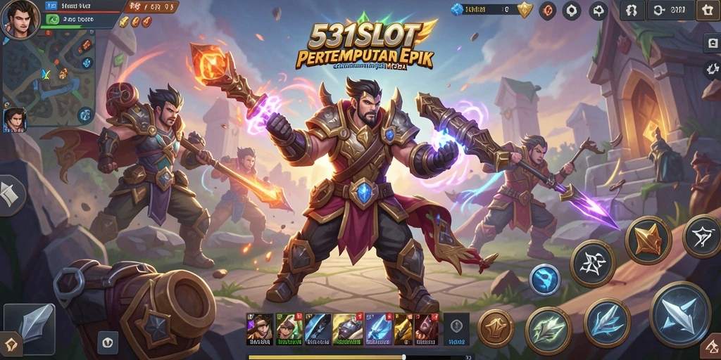 Screenshot menampilkan aksi seru di dalam permainan MOBA 531SLOT.