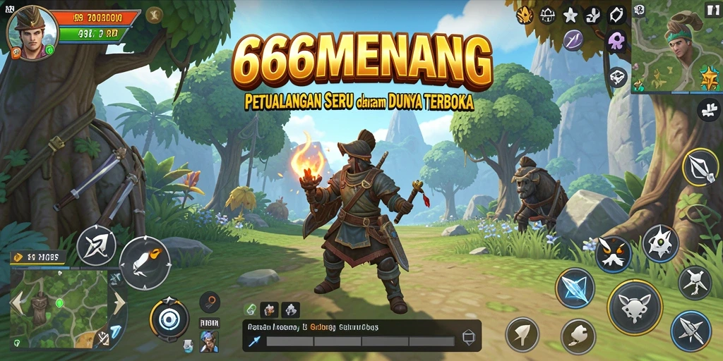 Screenshot gameplay 666MENANG yang menampilkan eksplorasi dunia terbuka.