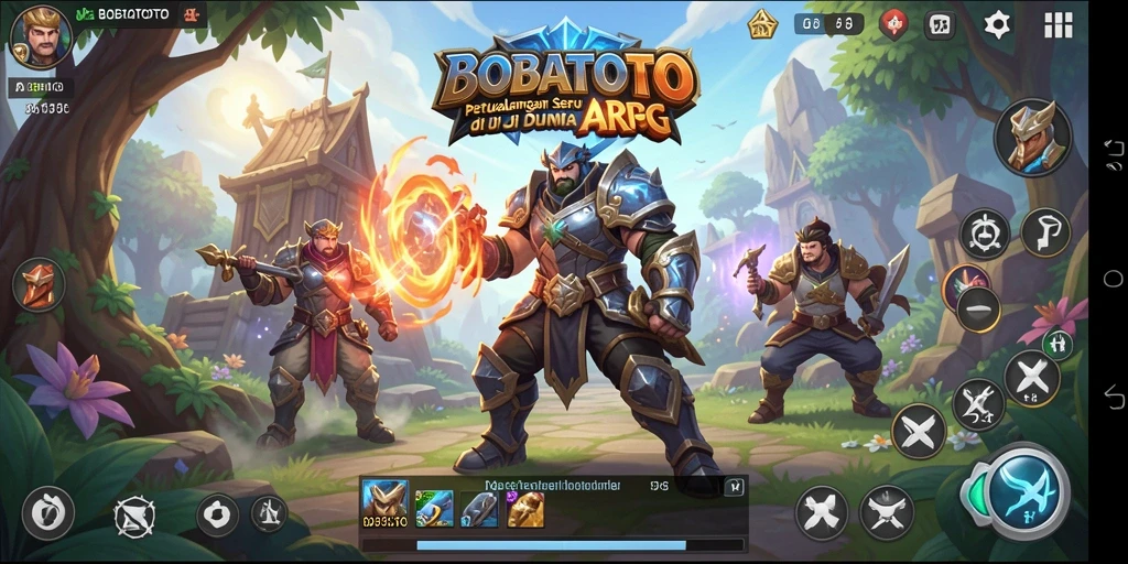 Screenshot BOBATOTO menampilkan pertempuran seru dalam genre ARPG.