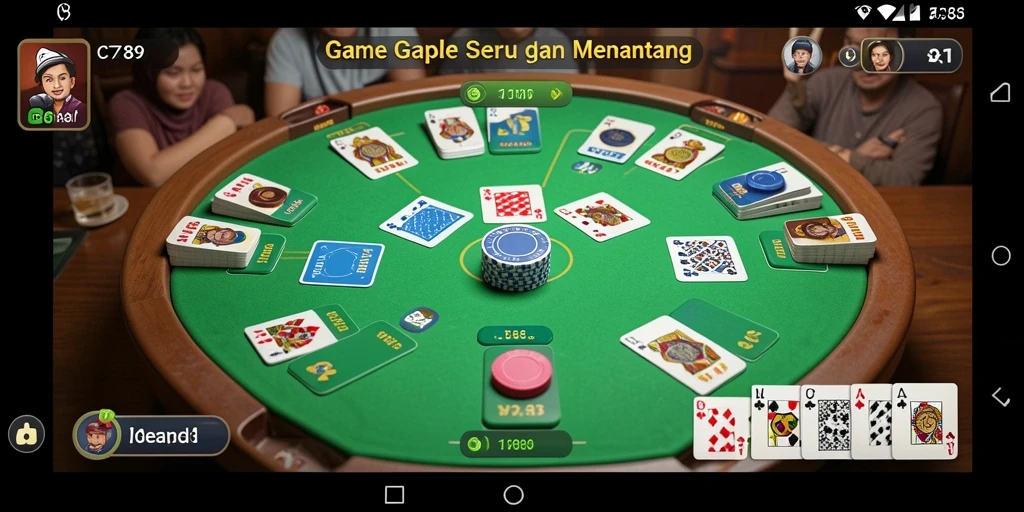 Tampilan gameplay Gaple yang menarik dan interaktif