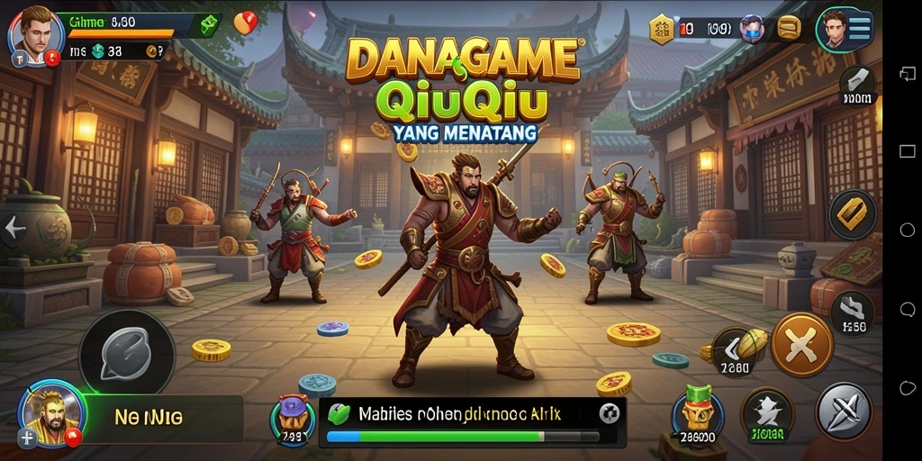 Tampilan menarik dari gameplay QiuQiu di DANAGAME.