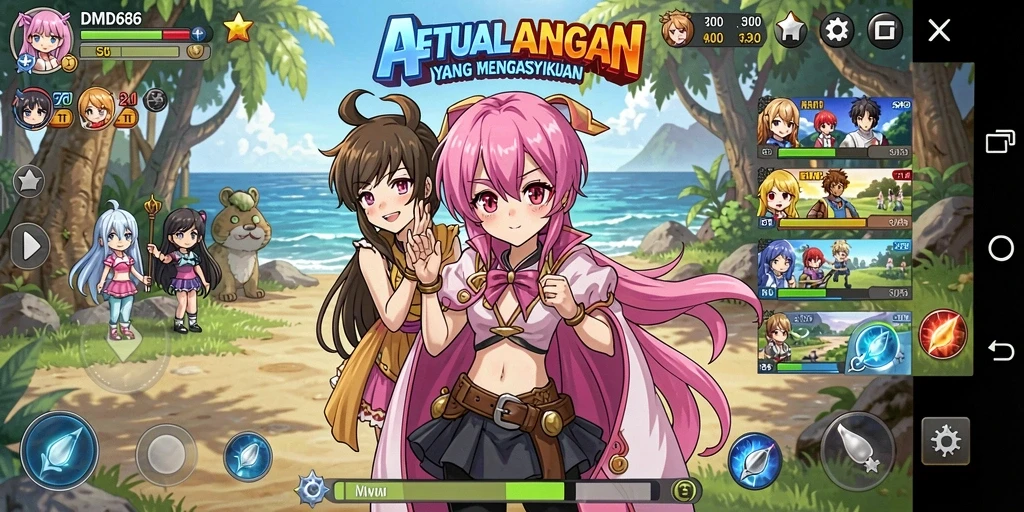 Tampilan gameplay DMD686 yang menawan dan penuh warna.