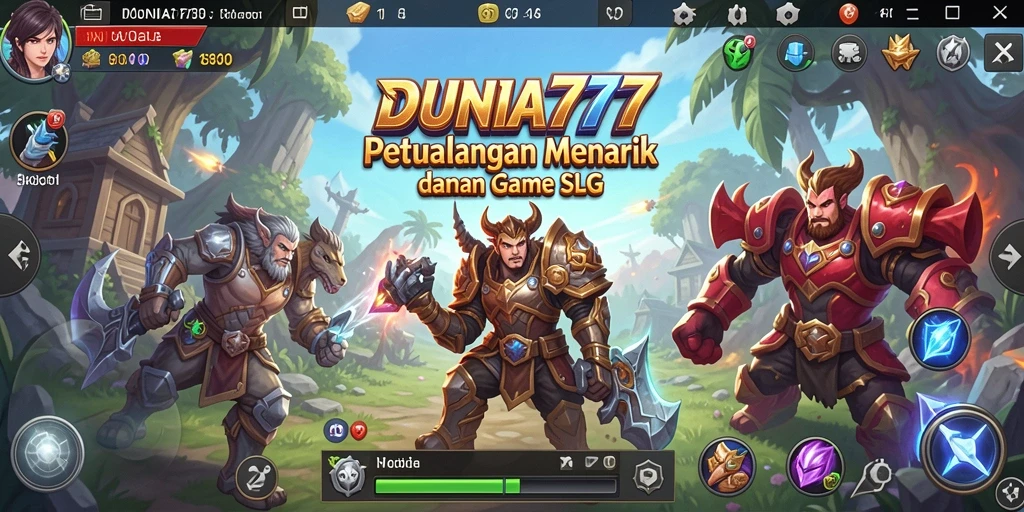 Screenshot gameplay DUNIA777 dengan aktivitas membangun dan strategi.