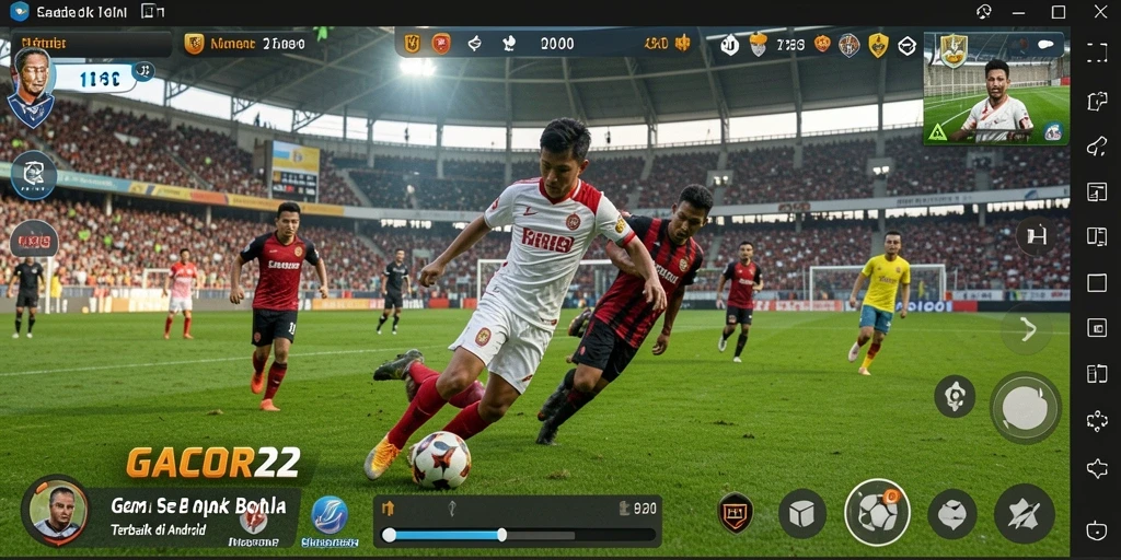 Tampilan gameplay GACOR22 dengan para pemain beraksi di lapangan.