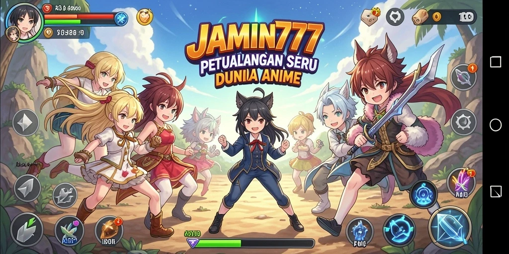 Tampilan gameplay menarik dari JAMIN777 dengan karakter Anime yang khas.