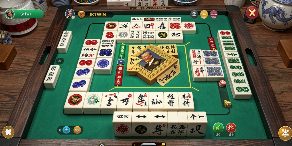 Tampilan screenshot utama JKTWIN dengan gameplay Mahjong yang seru.
