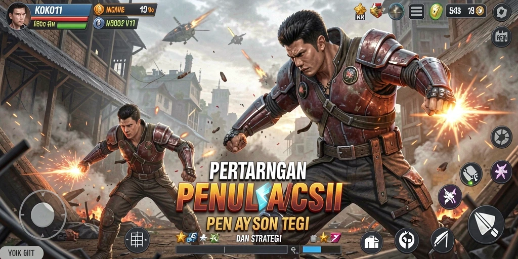 Tangkapan layar gameplay KOKO11 yang menampilkan aksi pertarungan yang mendebarkan.