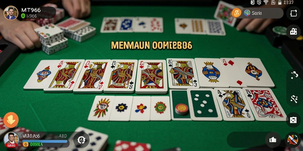 Screenshot gameplay MT966 menampilkan antarmuka dan aksi permainan Domino.