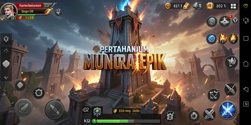 Tangkapan layar N32 menampilkan gameplay Tower Defense yang mendebarkan.