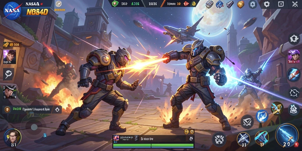 Tampilan seru dari gameplay MOBA di NASA4D.