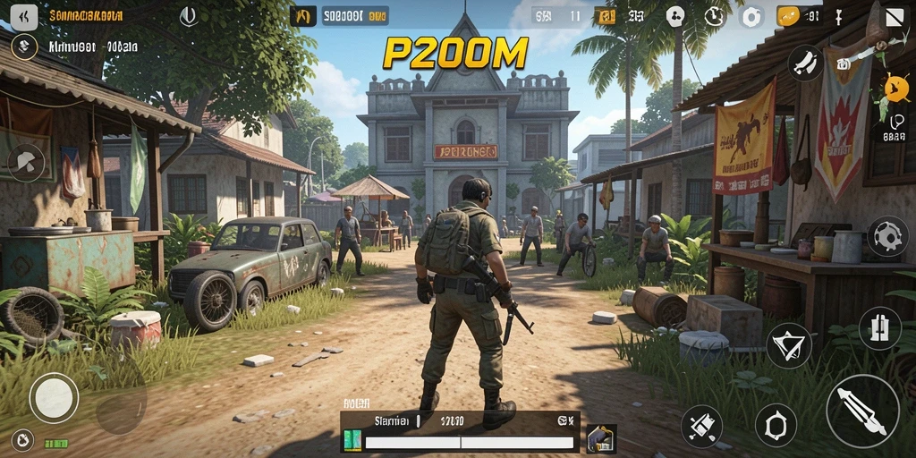 Screenshot P200M menampilkan gameplay simulasi yang dinamis dan menarik.