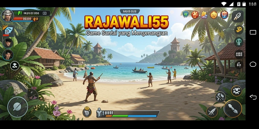 Tampilan gameplay menyenangkan dari RAJAWALI55 yang penuh warna.