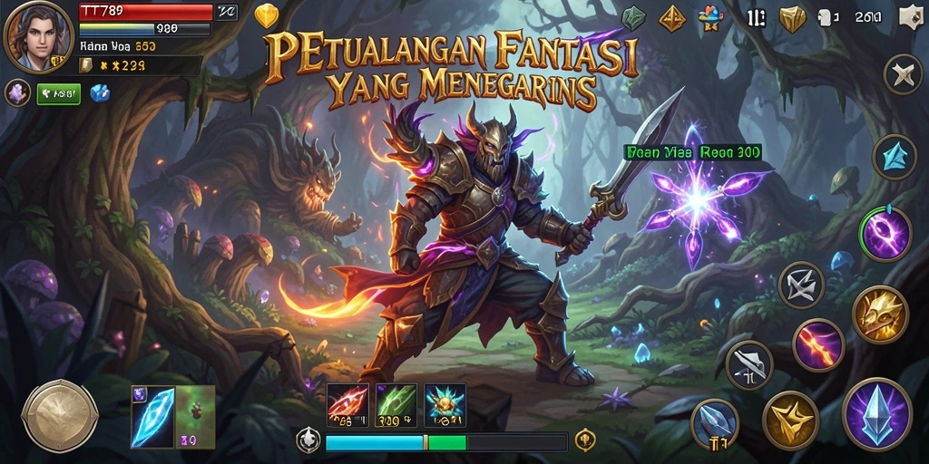 Tampilan gameplay RPG yang menegangkan dan mendalam.