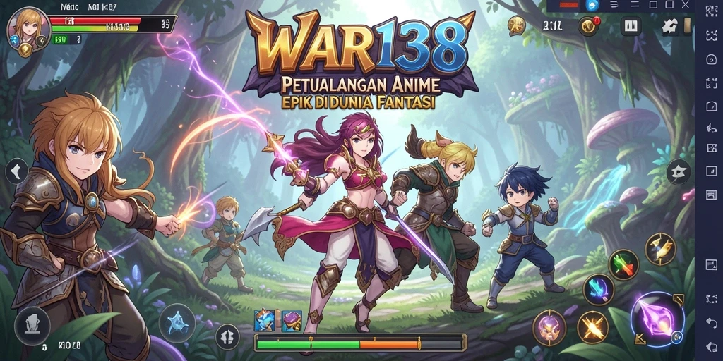 Tampilan gameplay WAR138 dengan karakter Anime yang menarik.