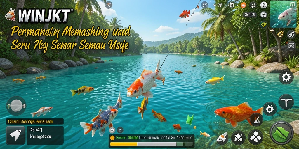 Tampilan gameplay memancing yang seru dalam WINJKT.