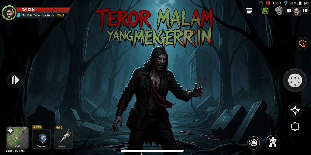Screenshot gameplay X88 menunjukkan momen-momen menegangkan dan menakutkan.